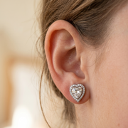 Dream Heart Shape 925 Silver Stud Earrings